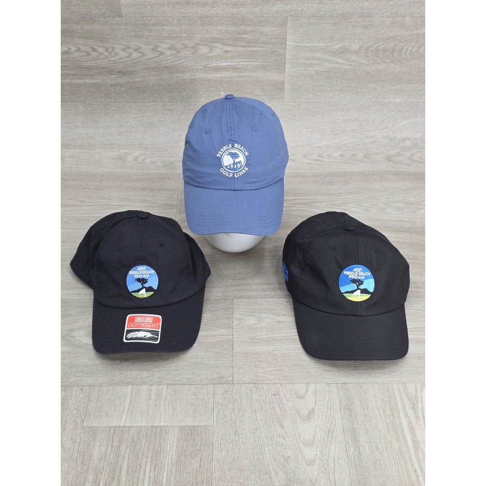 Lot of 3 Pebble Beach Golf Hats AT&T Pro-Am Staff 2024 Ahead American Needle